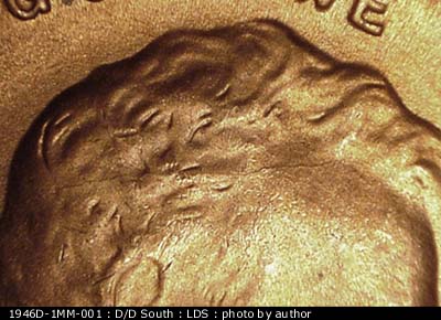 Die-stage C marker on 1946D•1MM•001 (1946 Repunched Mint Mark).