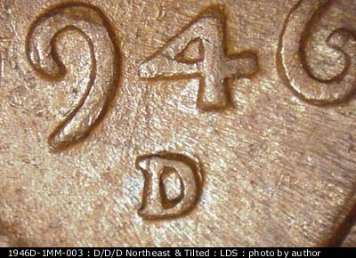 Die-stage C marker on 1946D•1MM•003 (1946 Repunched Mint Mark).