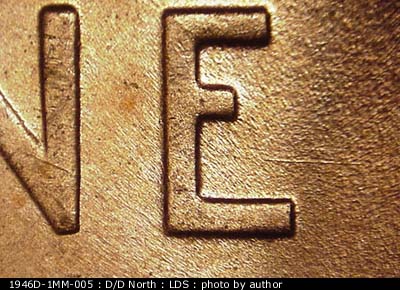 Die-stage C marker on 1946D•1MM•005 (1946 Repunched Mint Mark).