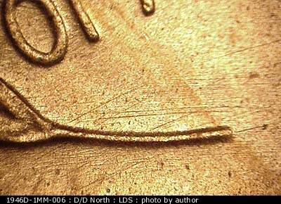 Die-stage C marker on 1946D•1MM•006 (1946 Repunched Mint Mark).