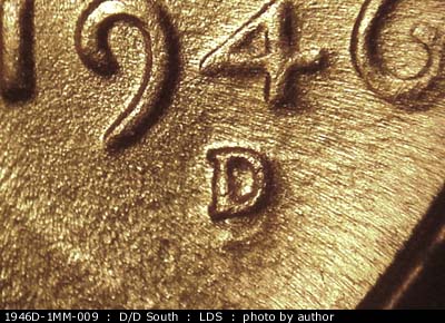 Die-stage C marker on 1946D•1MM•009 (1946 Repunched Mint Mark).