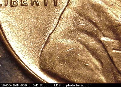Die-stage C marker on 1946D•1MM•009 (1946 Repunched Mint Mark).