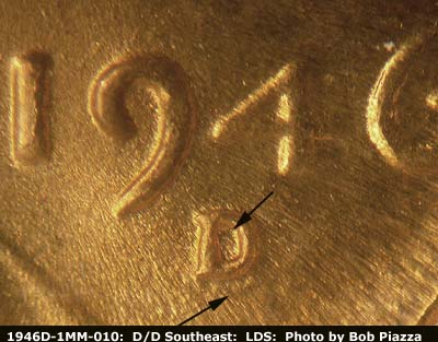 Die-stage C marker on 1946D•1MM•010 (1946 Repunched Mint Mark).