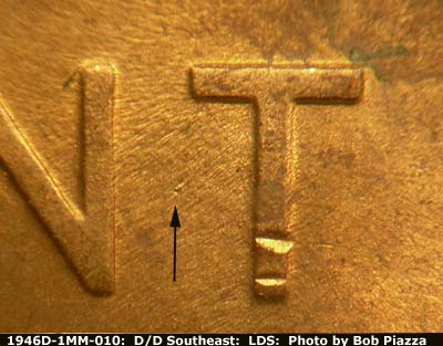 Die-stage C marker on 1946D•1MM•010 (1946 Repunched Mint Mark).