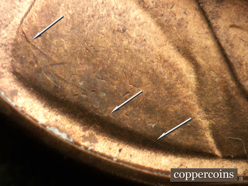 Die-stage B marker on 1946D•1MM•011 (1946 Repunched Mint Mark).