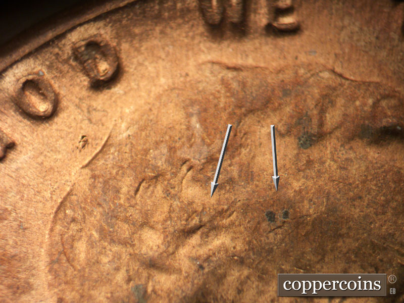 Die-stage B marker on 1946D•1MM•011 (1946 Repunched Mint Mark).
