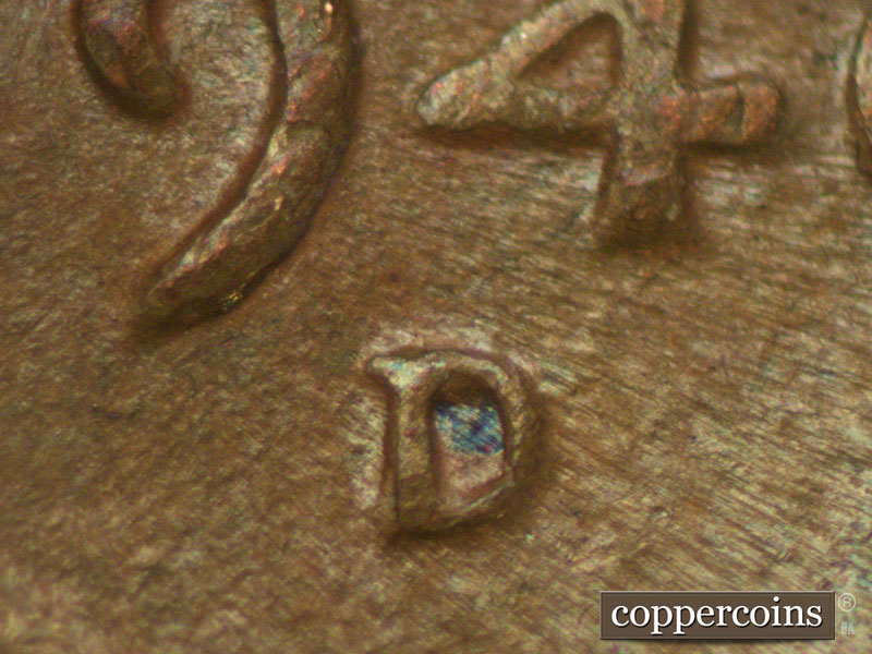 Die-stage C marker on 1946D•1MM•013 (1946 Repunched Mint Mark).