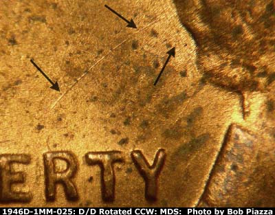 Die-stage B marker on 1946D•1MM•025 (1946 Repunched Mint Mark).