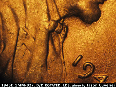 Die-stage C marker on 1946D•1MM•027 (1946 Repunched Mint Mark).