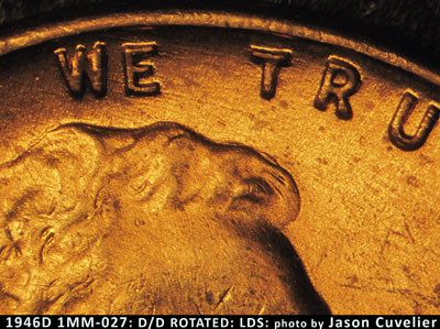 Die-stage C marker on 1946D•1MM•027 (1946 Repunched Mint Mark).