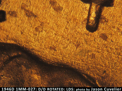 Die-stage C marker on 1946D•1MM•027 (1946 Repunched Mint Mark).