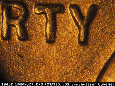 Die-stage C marker on 1946D•1MM•027 (1946 Repunched Mint Mark).
