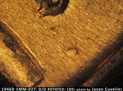 Die-stage C marker on 1946D•1MM•027 (1946 Repunched Mint Mark).