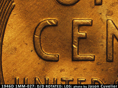 Die-stage C marker on 1946D•1MM•027 (1946 Repunched Mint Mark).