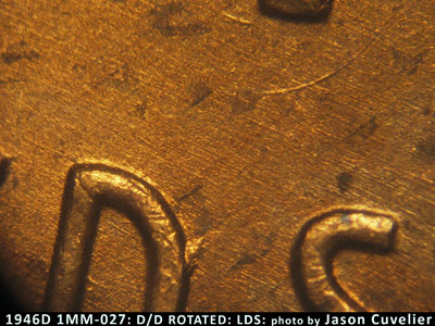 Die-stage C marker on 1946D•1MM•027 (1946 Repunched Mint Mark).
