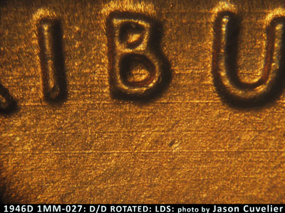 Die-stage C marker on 1946D•1MM•027 (1946 Repunched Mint Mark).