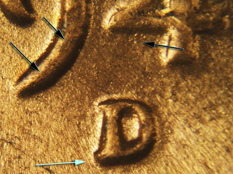 Die-stage C marker on 1946D•1MM•029 (1946 Repunched Mint Mark).