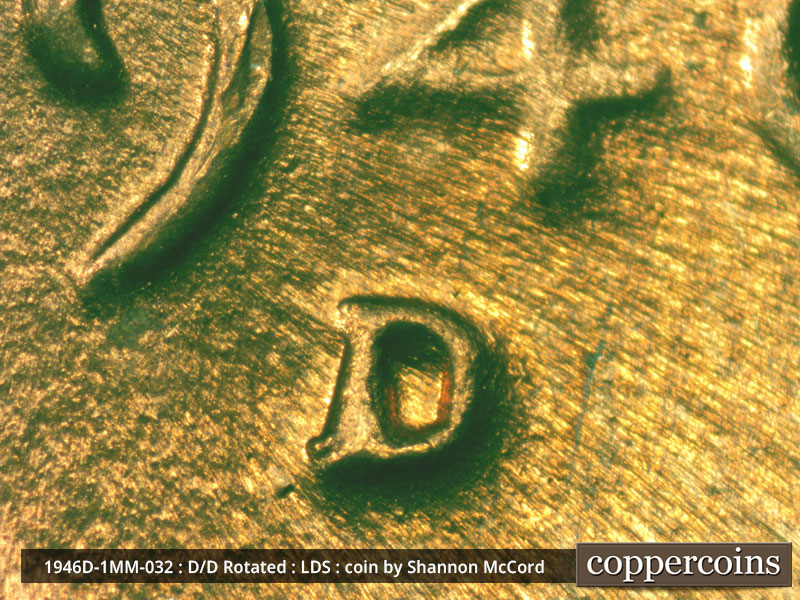 Die-stage C marker on 1946D•1MM•032 (1946 Repunched Mint Mark).