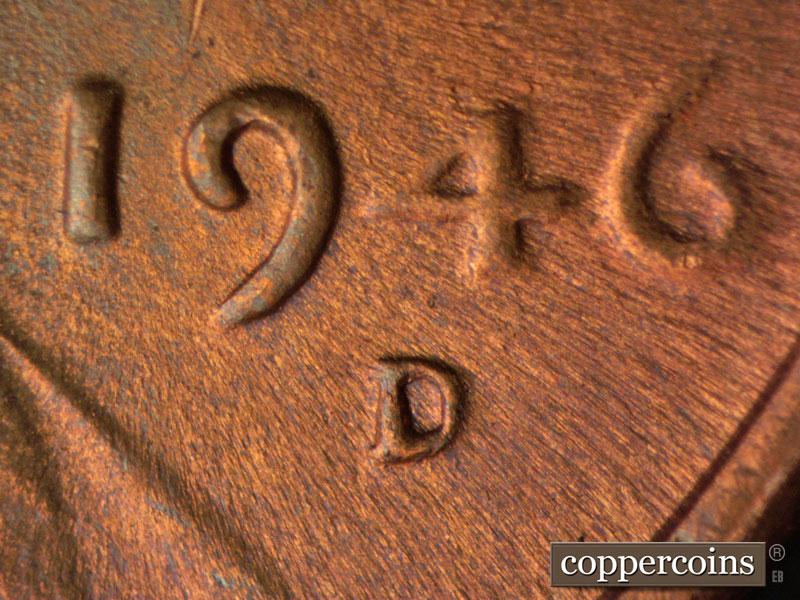 Die-stage C marker on 1946D•1MM•037 (1946 Repunched Mint Mark).