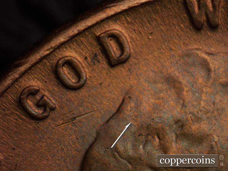 Die-stage C marker on 1946D•1MM•037 (1946 Repunched Mint Mark).