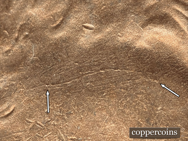 Die-stage B marker on 1946D•1MM•038 (1946 Repunched Mint Mark).