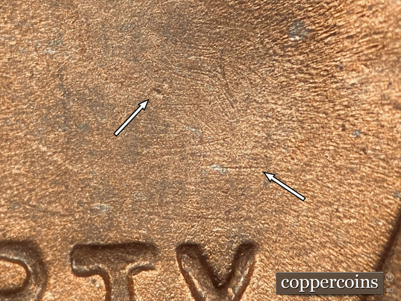 Die-stage B marker on 1946D•1MM•038 (1946 Repunched Mint Mark).
