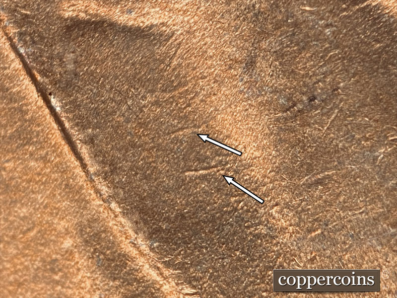 Die-stage B marker on 1946D•1MM•038 (1946 Repunched Mint Mark).