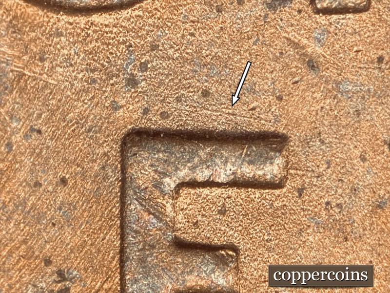 Die-stage B marker on 1946D•1MM•038 (1946 Repunched Mint Mark).