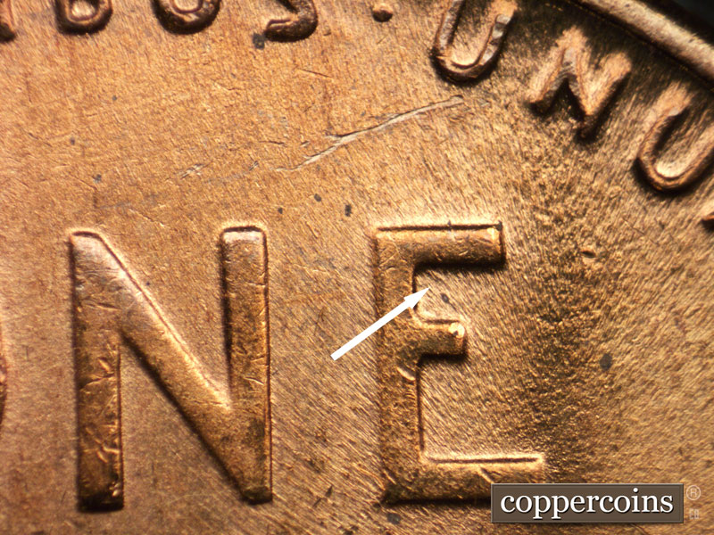Die-stage B marker on 1946D•1MM•042 (1946 Repunched Mint Mark).