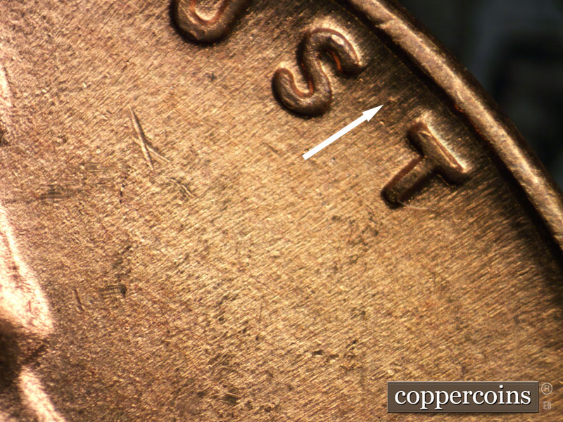 Die-stage B marker on 1946D•1MM•043 (1946 Repunched Mint Mark).