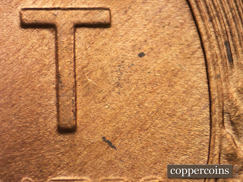Die-stage B marker on 1946D•1MM•043 (1946 Repunched Mint Mark).