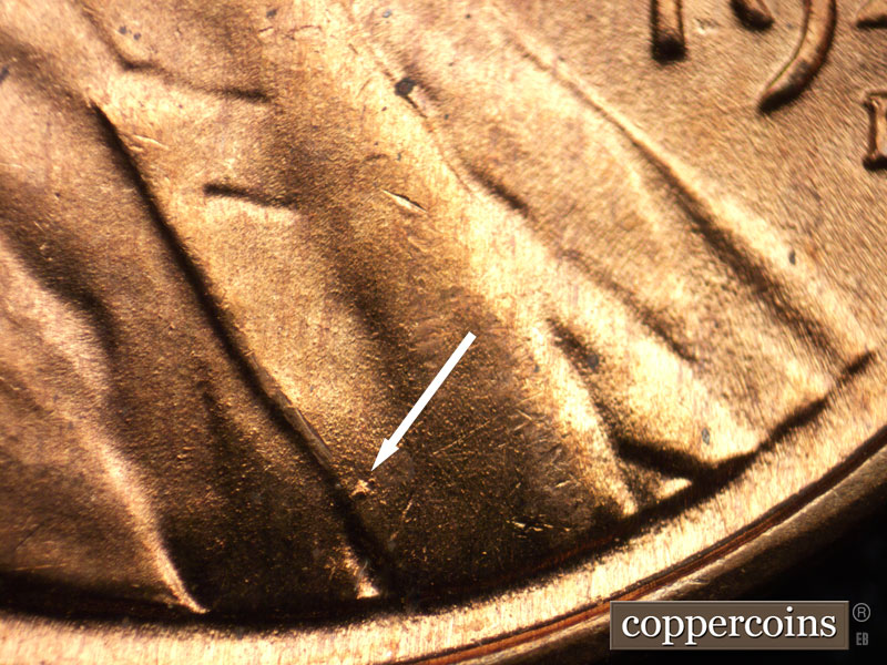 Die-stage B marker on 1946D•1MM•044 (1946 Repunched Mint Mark).