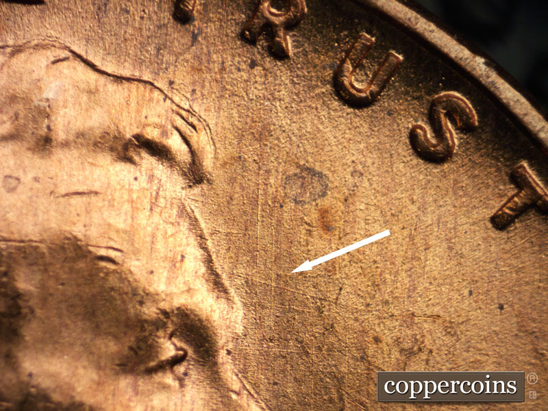 Die-stage B marker on 1946D•1MM•044 (1946 Repunched Mint Mark).