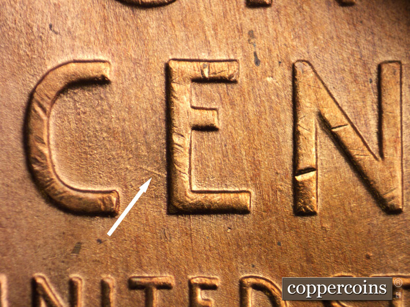 Die-stage B marker on 1946D•1MM•044 (1946 Repunched Mint Mark).