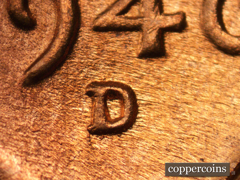 1946 Lincoln cent obverse, CopperCoins die 1946D•1MM•045.