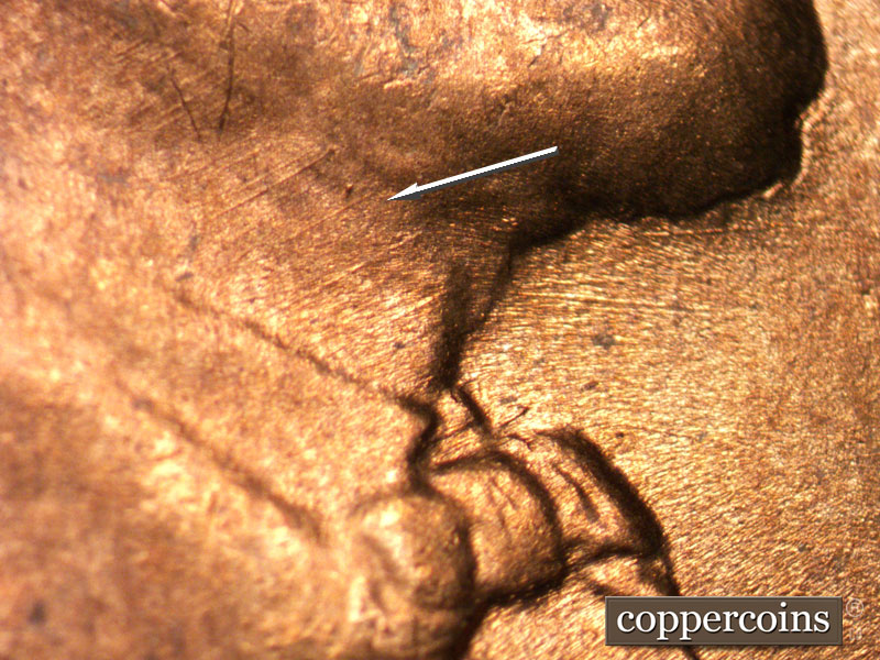 Die-stage B marker on 1946D•1MM•045 (1946 Repunched Mint Mark).