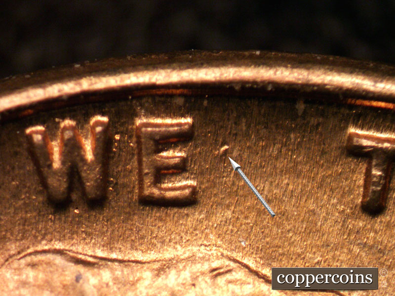 Die-stage B marker on 1946D•1MM•045 (1946 Repunched Mint Mark).
