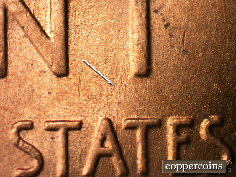 Die-stage B marker on 1946D•1MM•045 (1946 Repunched Mint Mark).