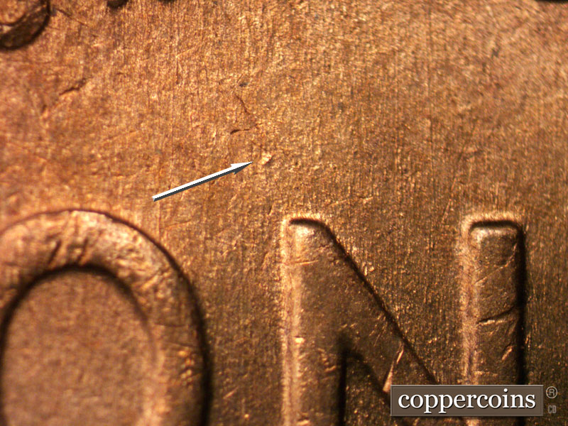 Die-stage B marker on 1946D•1MM•045 (1946 Repunched Mint Mark).