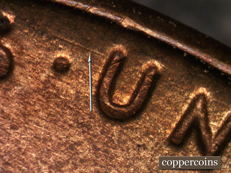 Die-stage B marker on 1946D•1MM•046 (1946 Repunched Mint Mark).