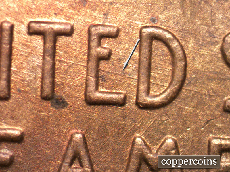 Die-stage B marker on 1946D•1MM•046 (1946 Repunched Mint Mark).