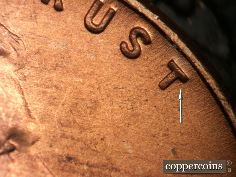 Die-stage A marker on 1946D•1MM•047 (1946 Repunched Mint Mark).