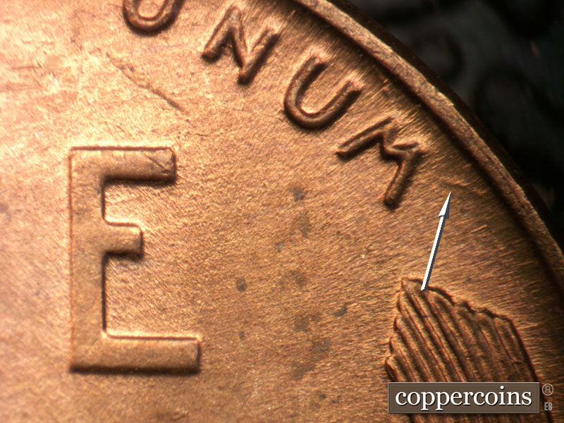 Die-stage A marker on 1946D•1MM•047 (1946 Repunched Mint Mark).