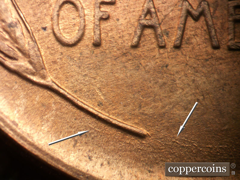 Die-stage A marker on 1946D•1MM•047 (1946 Repunched Mint Mark).
