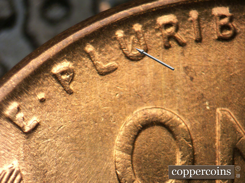 Die-stage B marker on 1946D•1MM•047 (1946 Repunched Mint Mark).