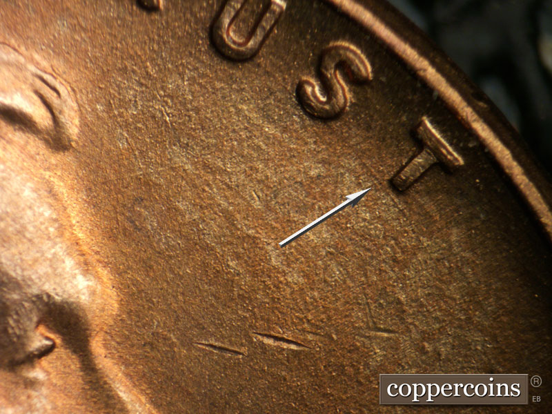 Die-stage B marker on 1946D•1MM•048 (1946 Repunched Mint Mark).