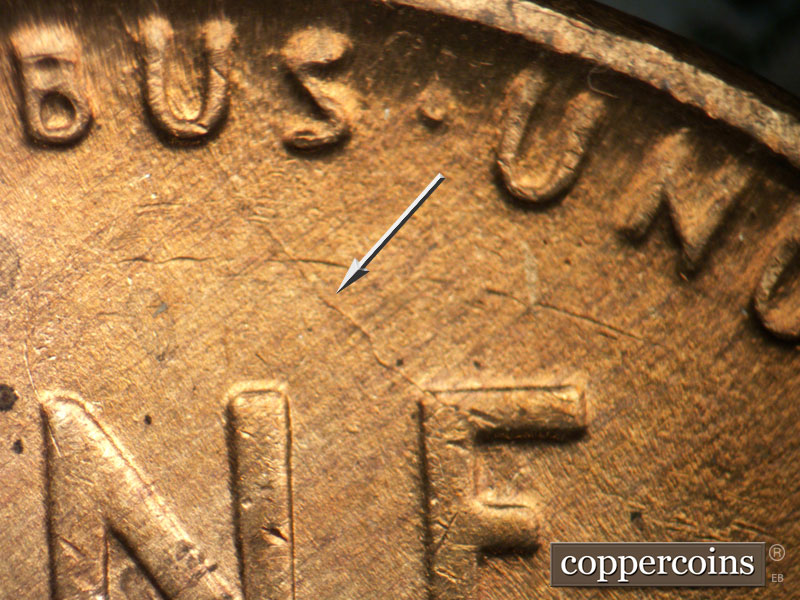 Die-stage B marker on 1946D•1MM•049 (1946 Repunched Mint Mark).