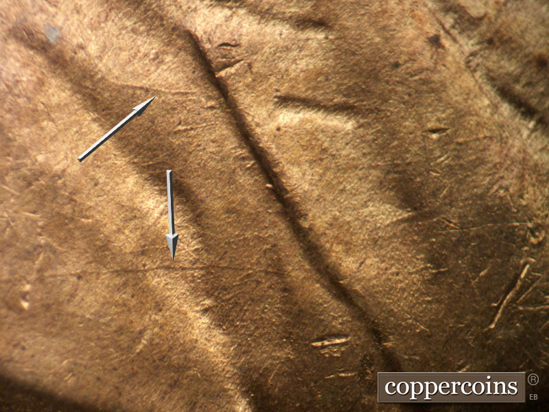 Die-stage B marker on 1946D•1MM•050 (1946 Repunched Mint Mark).