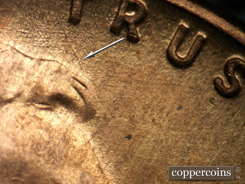 Die-stage B marker on 1946D•1MM•050 (1946 Repunched Mint Mark).