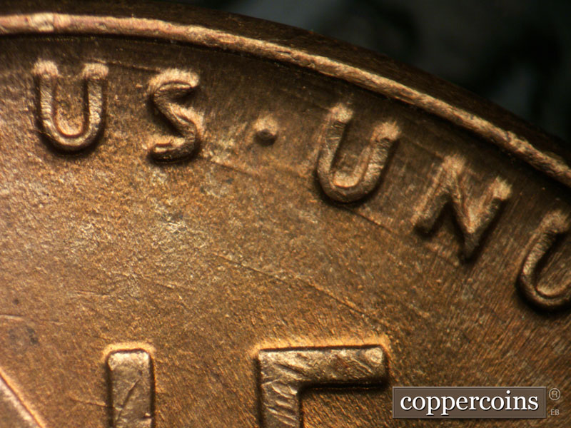 Die-stage B marker on 1946D•1MM•050 (1946 Repunched Mint Mark).